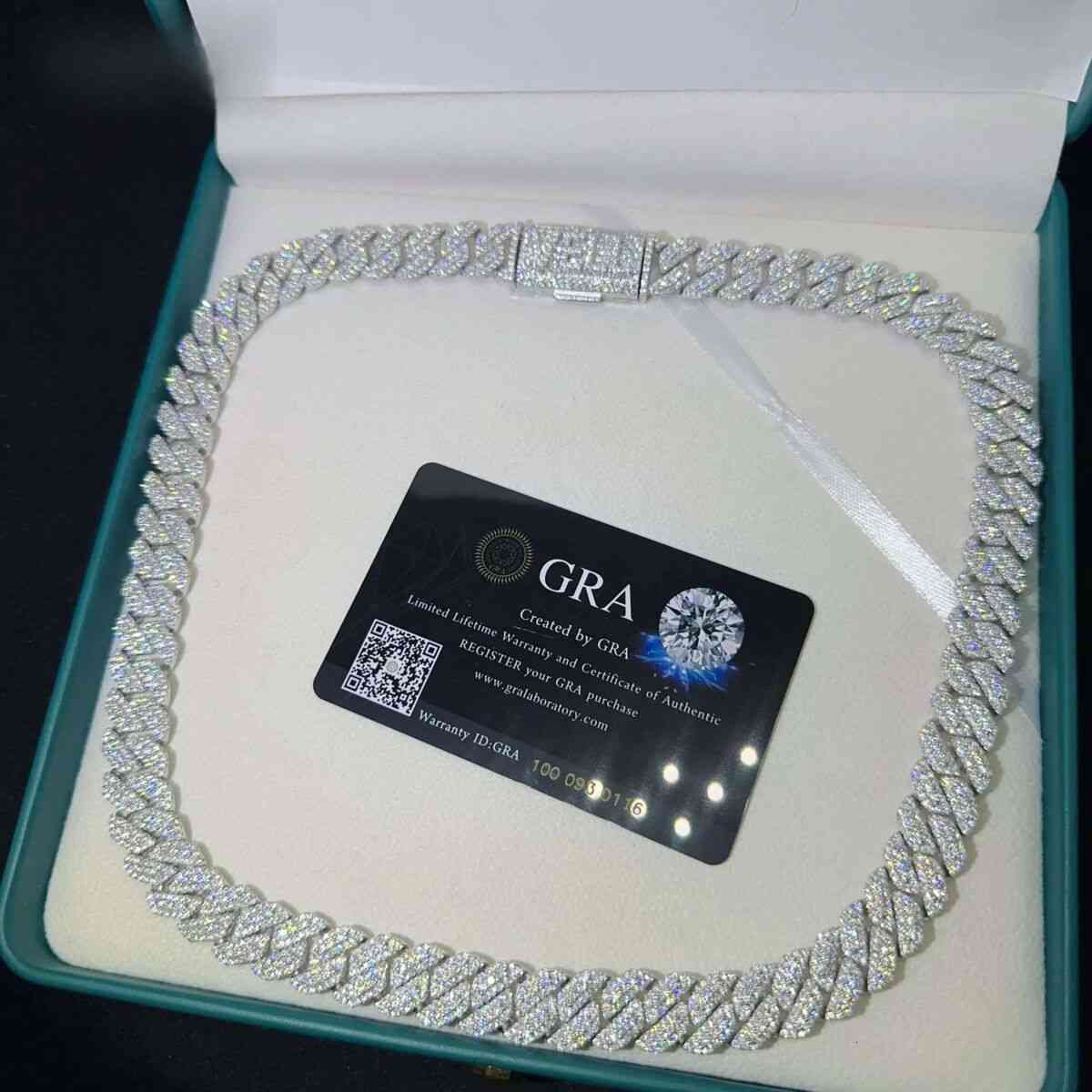 Cuban chain professional design, Moissanite 10mm wide necklace bracelet, hip-hop style, versatile, high-end and trendy accessories