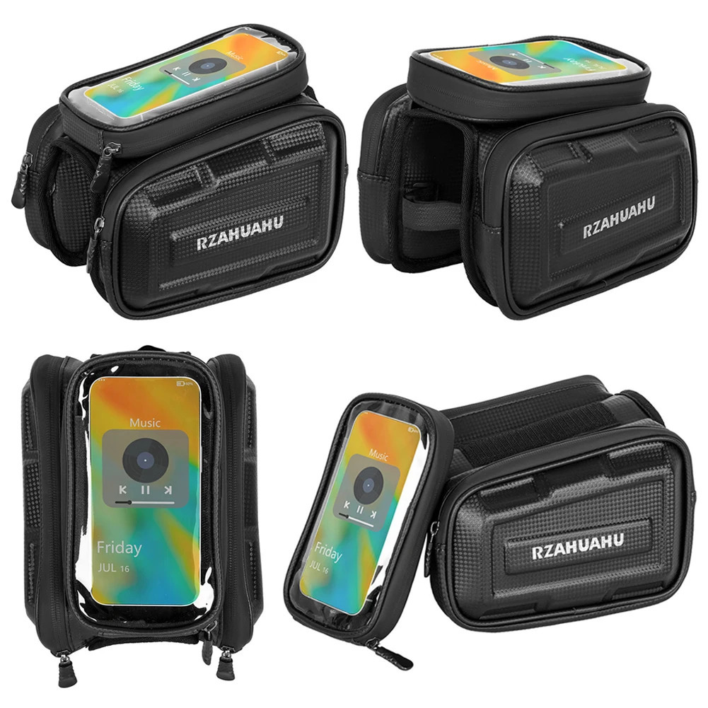 3L Bicycle Front Frame Bag Support Touch Screen Bike Phone Holder Large Capacity Cycling Top Tube Bag MTB Bicycle Accessories 250610