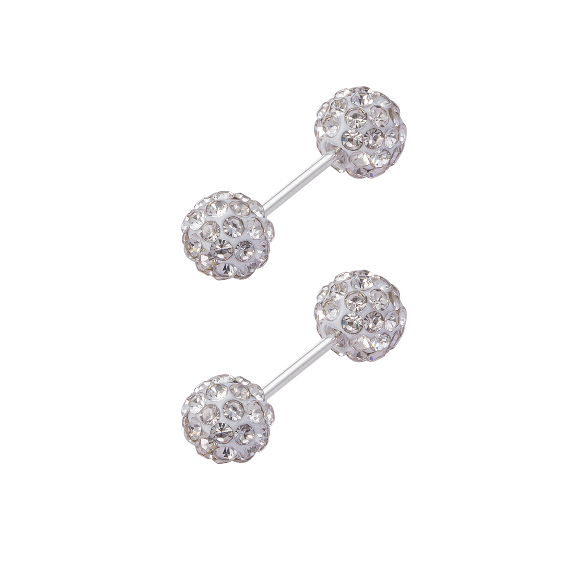 Wholesale of Stainless Steel Shambhala Diamond Ball Earrings, Body Piercing Accessories