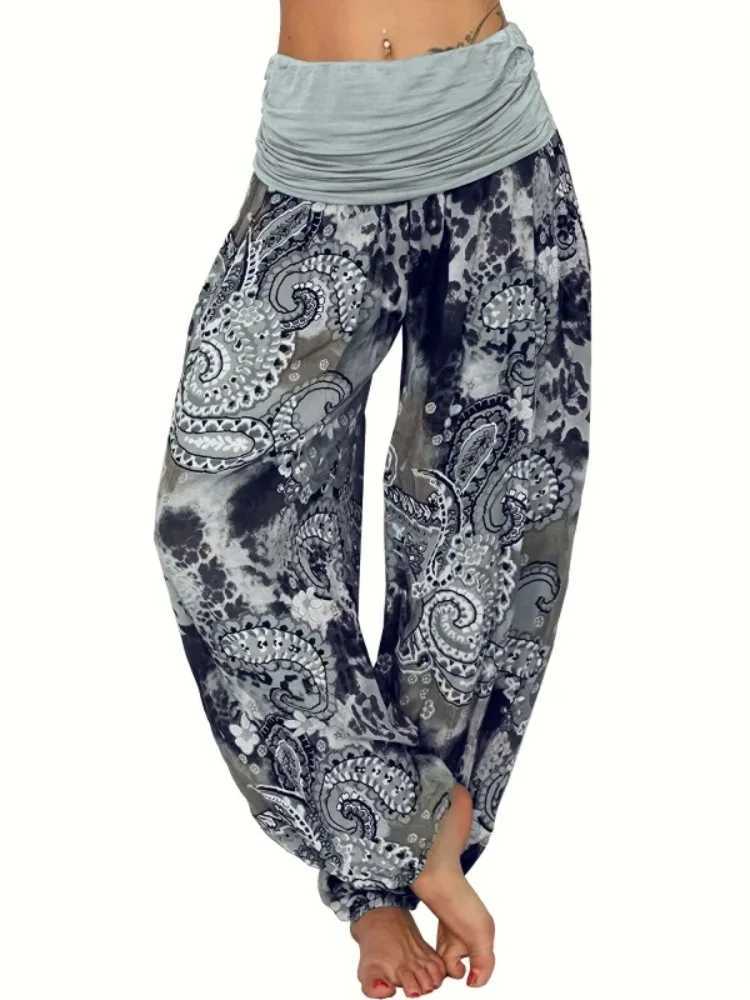 Plus Size 1XL-8XL Womans Fashion lti-color Digital Printed Harem Pants Trousers Ladies Long Leg Wide Leg PantsXJ250616