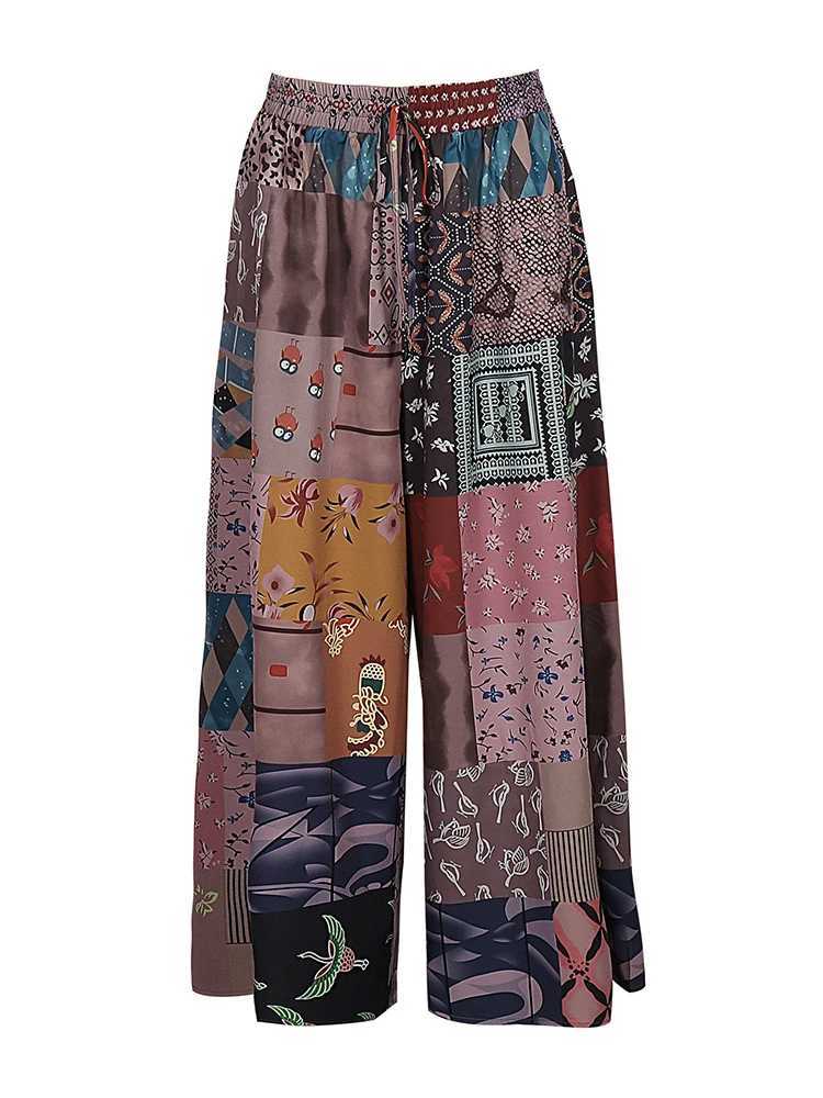 plus Size Boho Cotton Linen Pants for Women Summer Vintage Loose Wide Leg Trousers Streetwear Casual Elastic Waist Fe FashiXJ250616