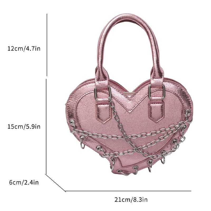 PU Special-Shaped Bag Heart-Shaped Bag Solid Color Chain Decoration Womens Shoulder Bag Party Friends Shopping Commuting XJ2520616