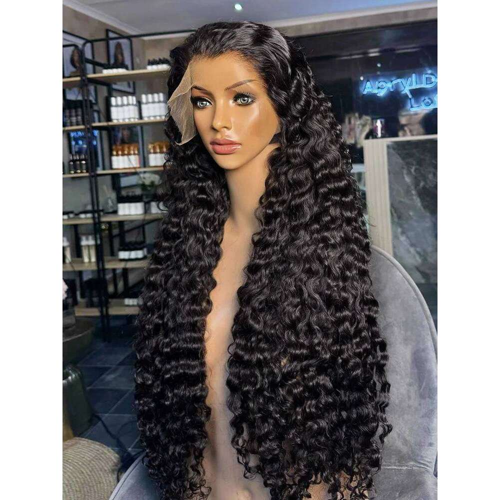 30 40 Inch Curly 13x6 HD Transparent Lace Front Human Hair Wigs Brazilian 250 Density Deep Wave 13x4 Frontal Wig For Women