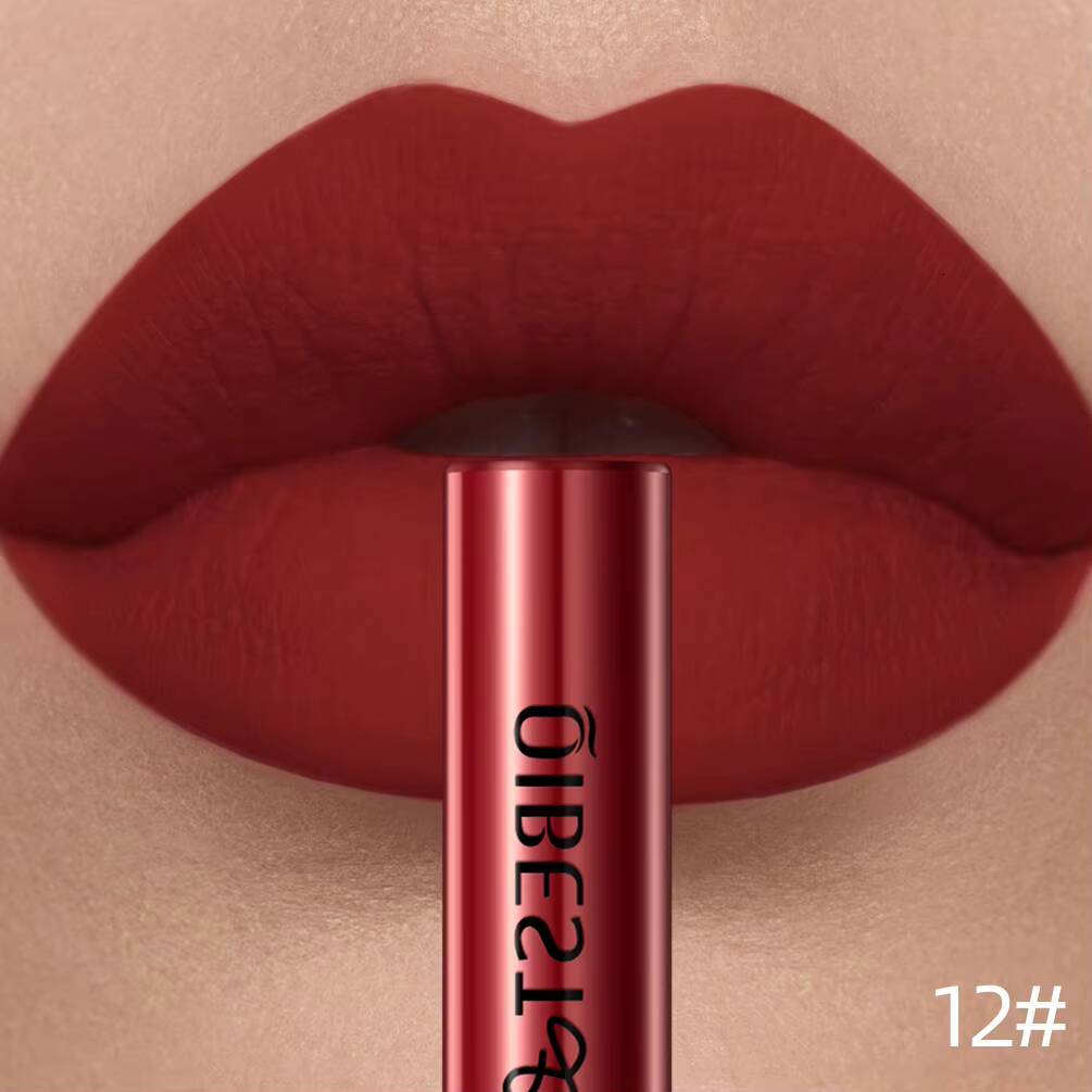 Matte Liquid Lipstick Waterproof Velvet Nude Sexy Red Gloss Long Lasting Nonstick Lip Stain Makeup 24 Colors Hot Lipgloss happy