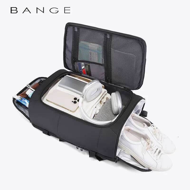 Bange New Men's Travel Waterproof Large Capacity Hiking And Camping Backpack, Carrying Backpack With Shoe Compartment