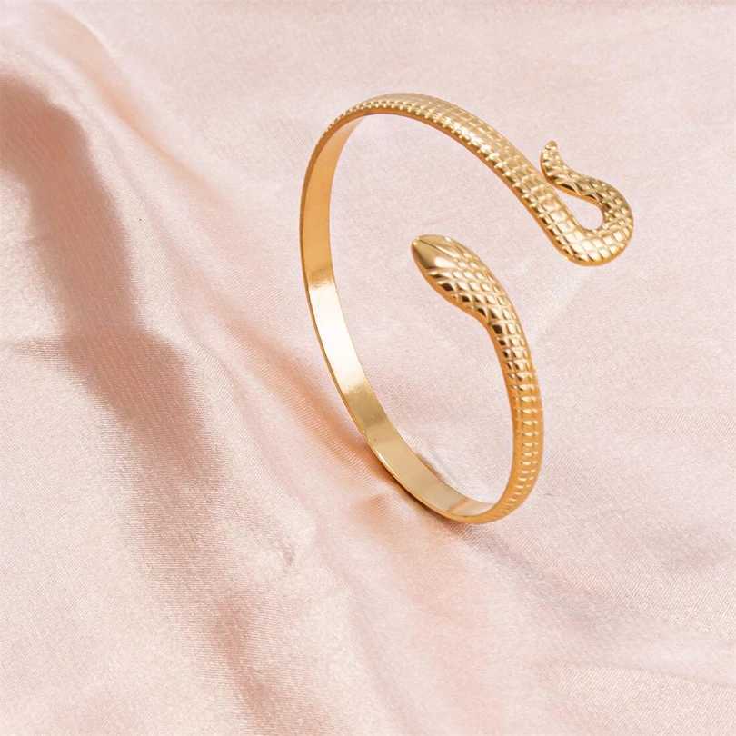 Gold Color Hand Snake Stainless Steel Bangles For Women Men Accessories Vintage Jewelry Pulsera Femme Acier Inoxydable Z250616