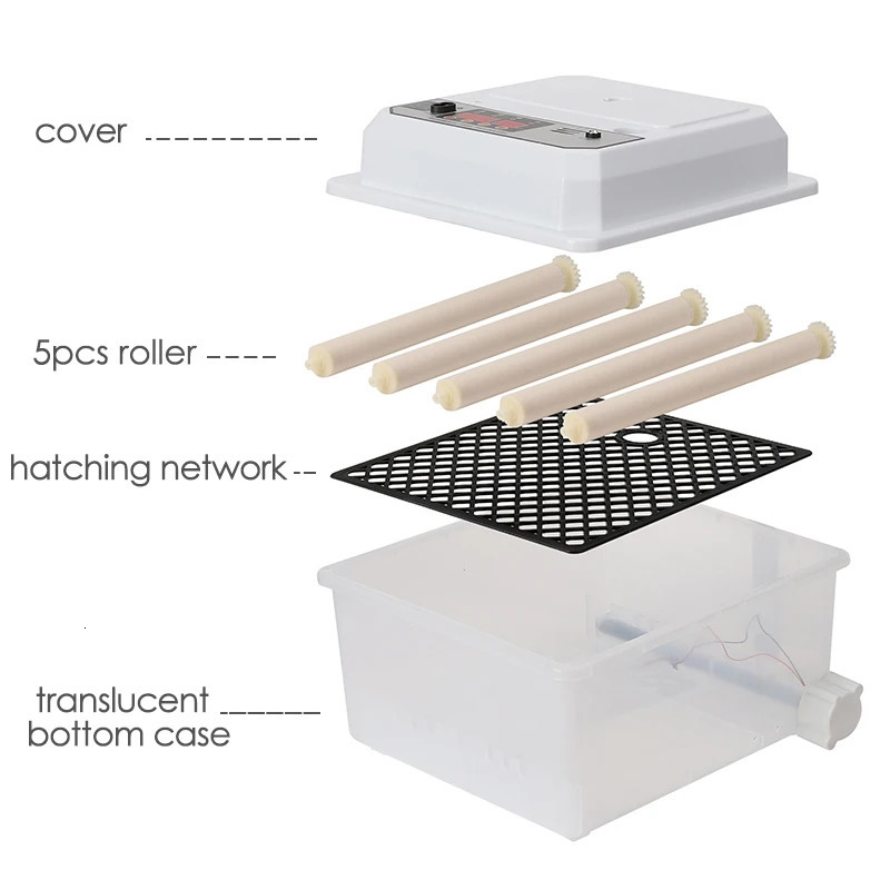 16 Eggs Farm Poultry Fully Automatic Turning Egg Incubator Dual-Electric Mini Household Brooder for Chicken Goose Duck Birds 250613