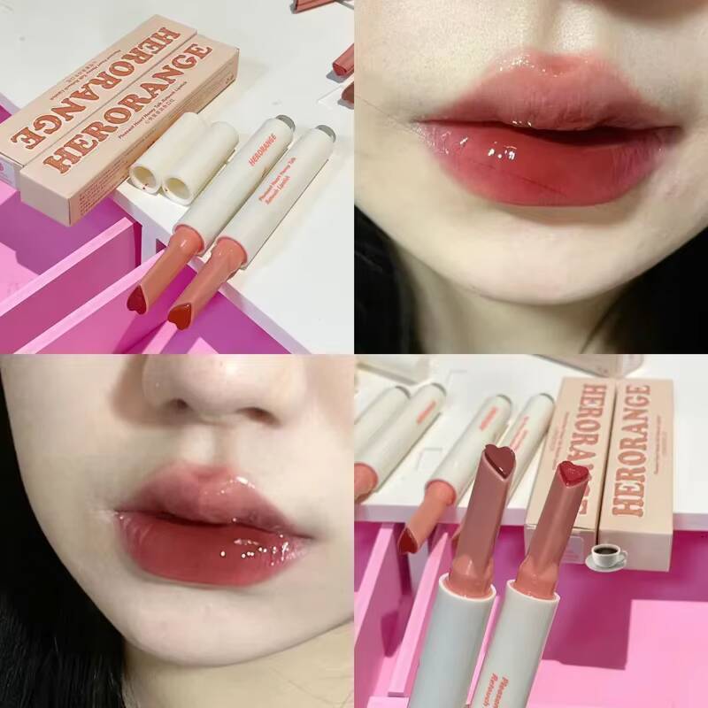 Frozen Tea Mirror Glaze Hydrating Solid Gloss Glass Jelly Rose Lip Tint Balm Multi Color Moisturizing Lipstick Pen happy