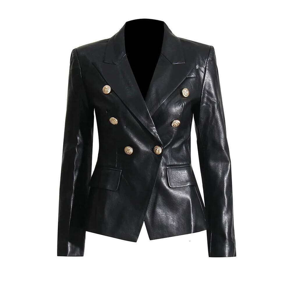 TWOTWINSTYLE Elegant Slimming Jackets For Women Lapel Long Sleeve Minimalist Patchwork Double Breasted Tunic Jacket Female Style