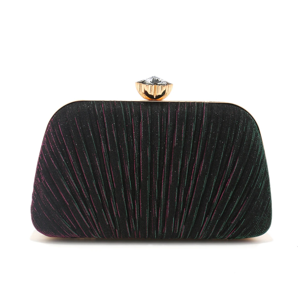 Shell Design Women Clutch Bags Ruched Sequins Evening Diamonds Glitter Metal Chain Handbags Banquet Dinner Prom Purse 250614