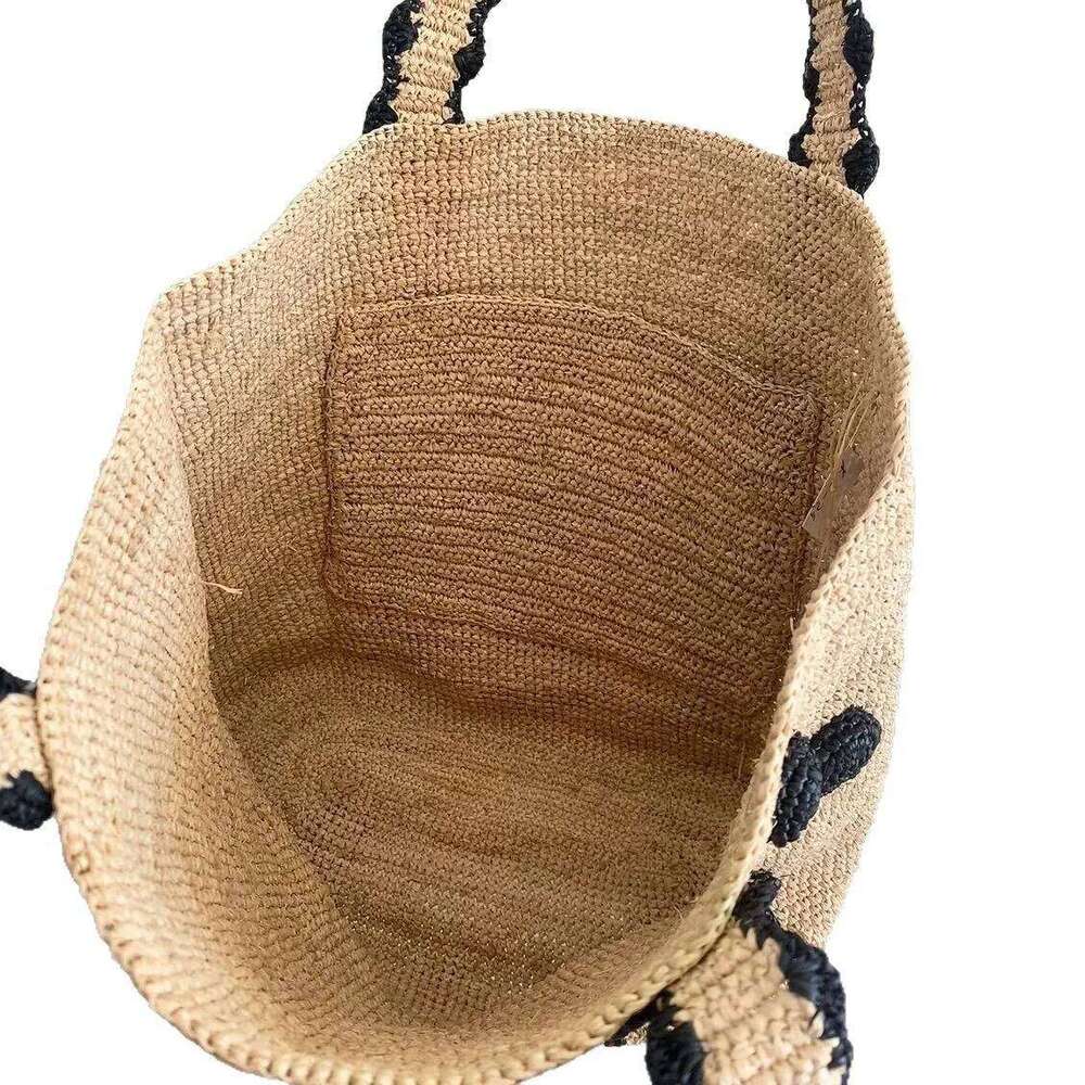 Raffia Straw Dot Woven Bags for Women Summer Beach Casual Shoulder Travel Bucket Bag Sle No Brand Registe