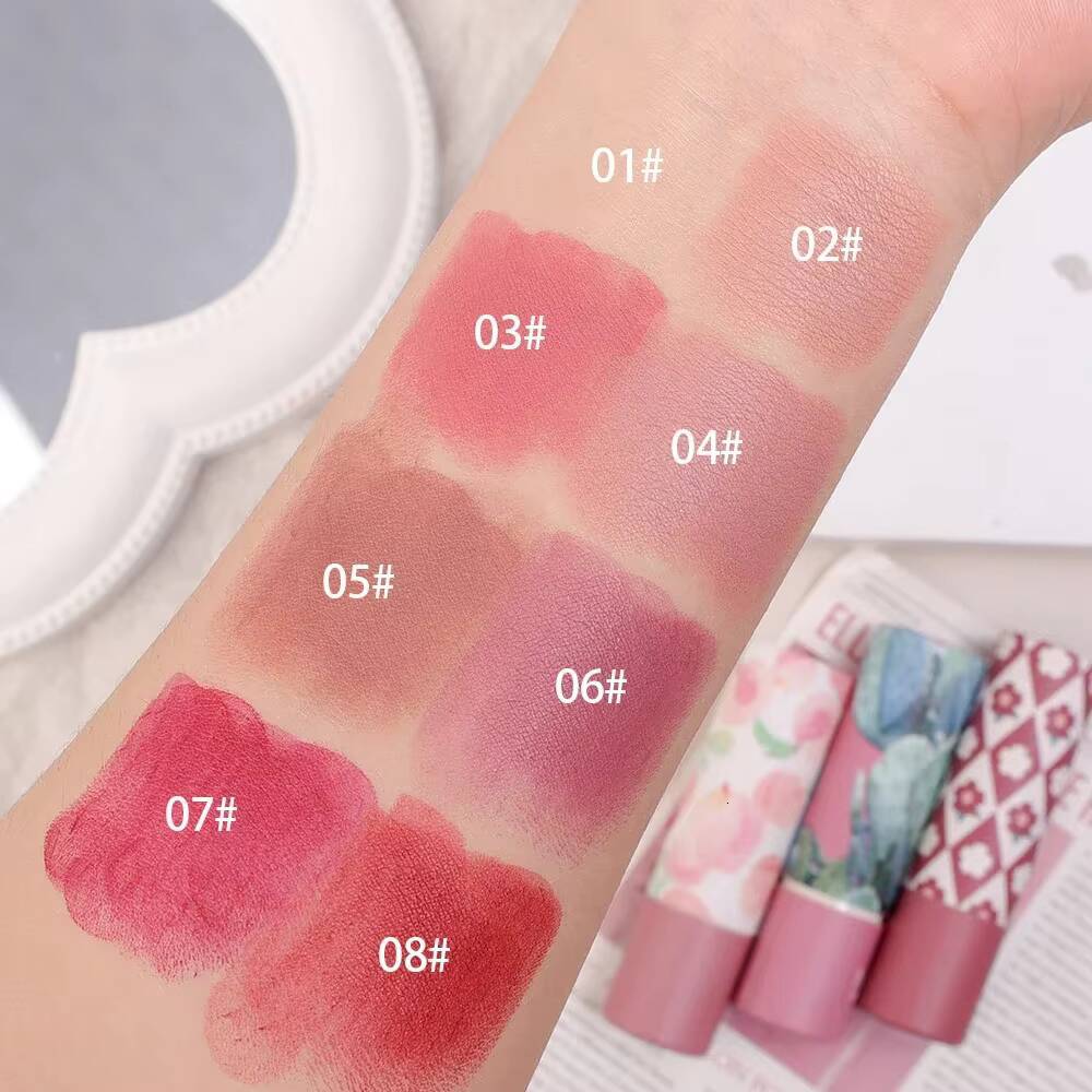 Nude Matte Velvet Lipstick 8 Colors Waterproof Long Lasting Not Fading Sexy Red Pink Lipsticks Non-Stick Cup Lip Makeup Cosmetic happy