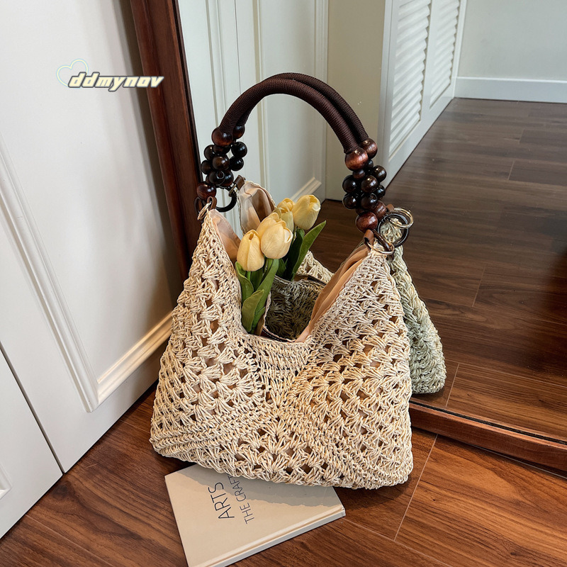 Summer Beach Vacation Woven Tote Bag for Women New Large Capacity Niche Hollow Versatile Shoulder Handbag ddmynov ddmynov ddmynov
