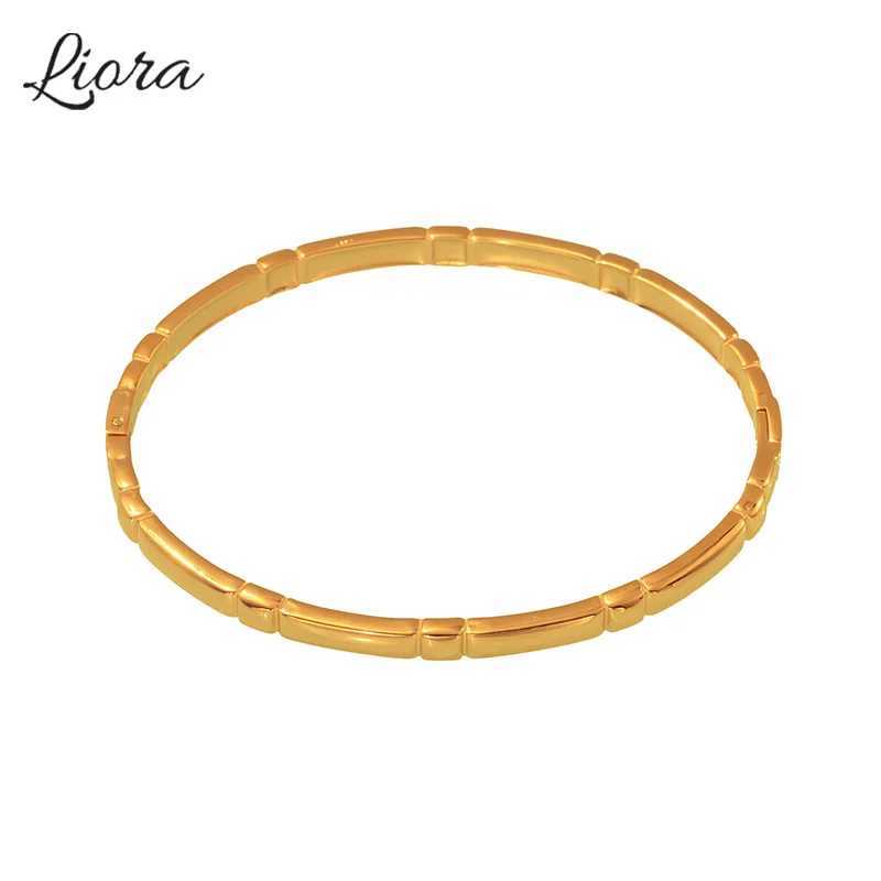 Liora High Quality Stainless Steel Round Bangle For Women Gold Plated No Fade Womens Wrist Bangle Rust Proof Jewelry Z250616