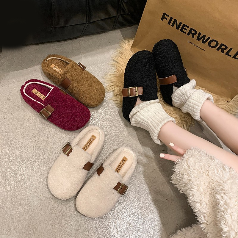 hot free shipping designer slippers for woman winter Indoor outdoor Snow boots keep warm casual white black brown Plush sandals