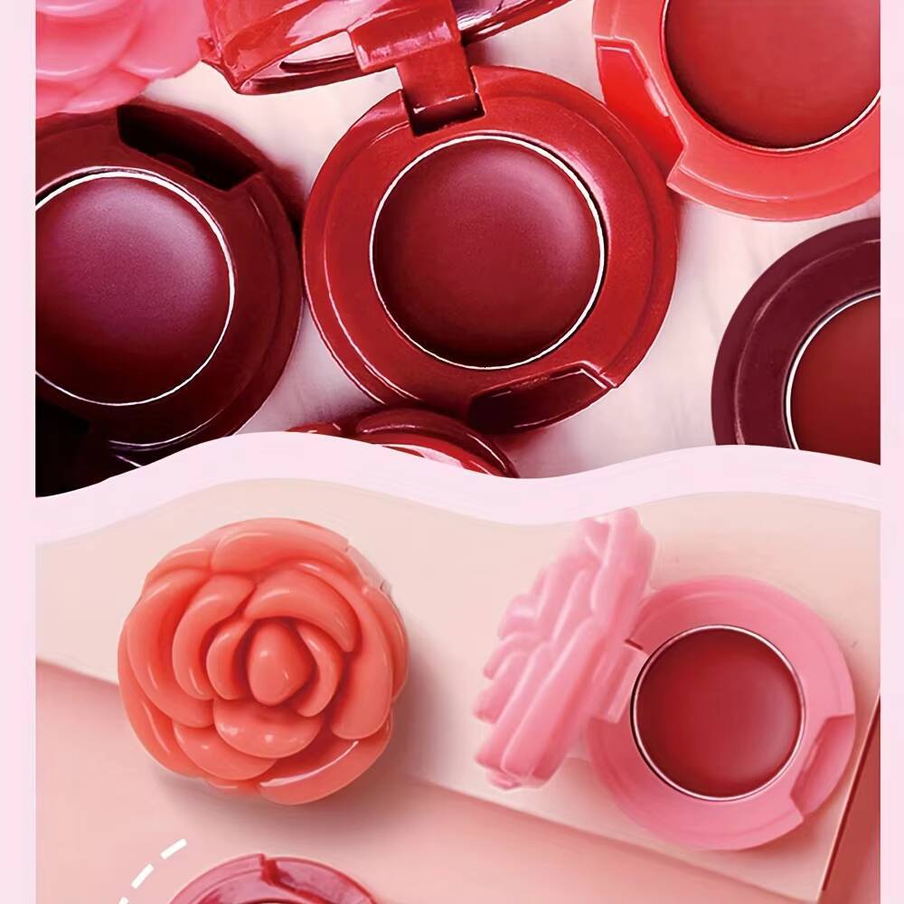 Creative Rose-Shaped Lipstick, Velvet Mousse Lip Clay Long-Lasting Lightweight Matte Makeup Effect for All Skin Types happy