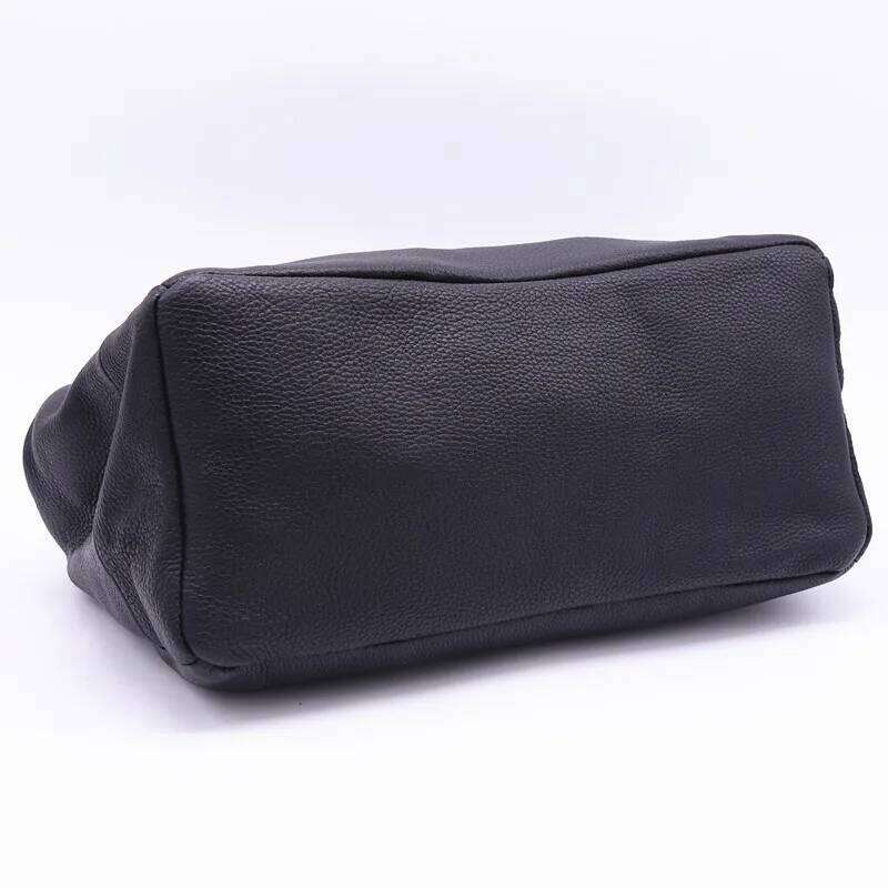 Trend Genuine Soft Leather Messenger Women Shoulder Purse Fashion Black/Coffee Single Horizontal Square Crossbody Tote Bag