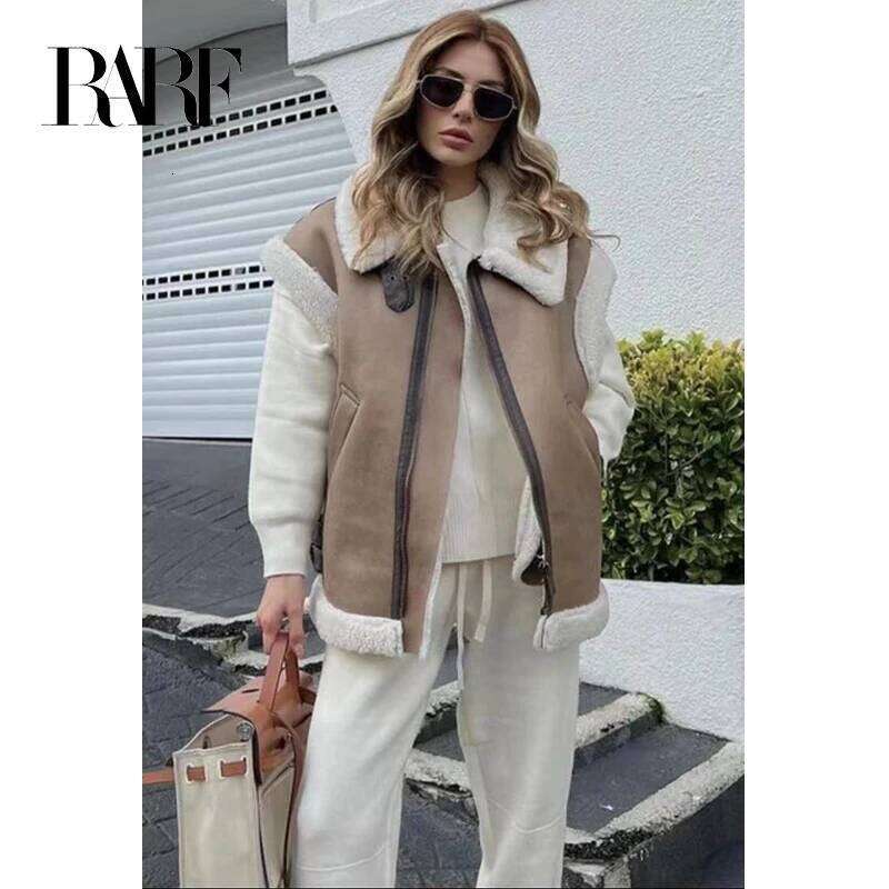 RARF 2024 autumn winter new ladies warm fur integrated sleeveless fleece ing coat vest jacket