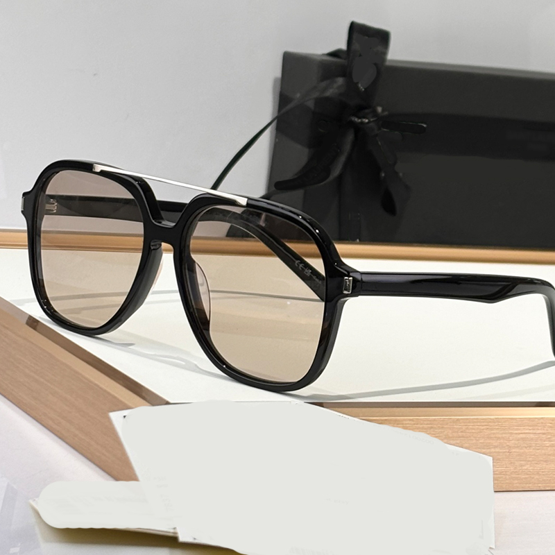 Designer Sunglasses For Women Black Acetate Light Yellow Pilot Frame Sunglasses with metal bridge SL luxury brand Sunglasses Men Perfect For work and leisure 545