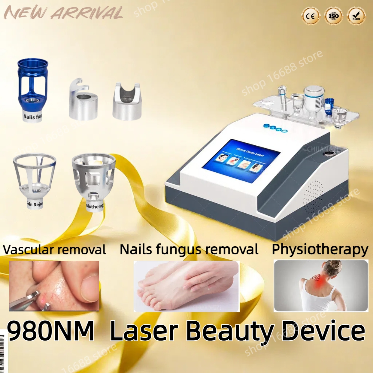 980nm Diode Laser 4 in 1 Vascular Removal Machine Remove Spider Veins 980 Diode Laser Blood Vessels Removal Nail Fungus