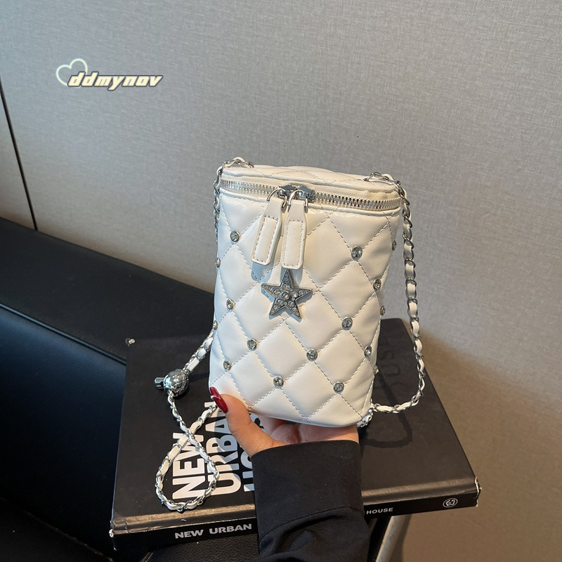 Minimalist Quilted Chain Phone for Women 2025 Summer New Fashion Texture Mini Versatile Shoulder Crossbody Bag ddmynov ddmynov ddmynov