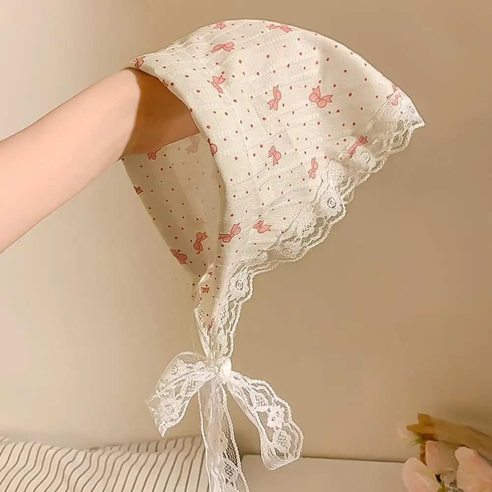 Korean Bowknot Hair Scarf Triangle Blue Neck Scarf Soft Hair wrap Pastoral style Hair Bandanas for Women Girls Hair Accessories 250610