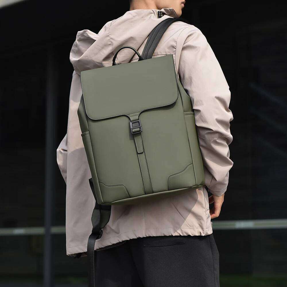 Men's Olive Green Minimalist Backpack, Suitable For Work, Travel And Daily Commute, Durable & Roomy
