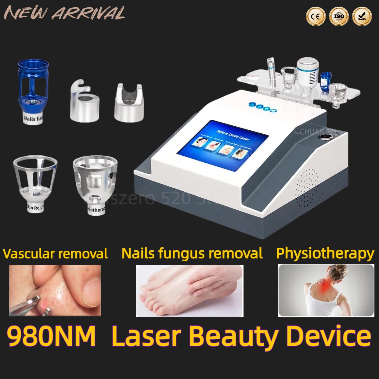 BEST 5 in 1 980nm Diode Laser Vascular Removal Machine Remove Spider Veins 980 Diode Laser Blood Vessels Removal Nail Fungus