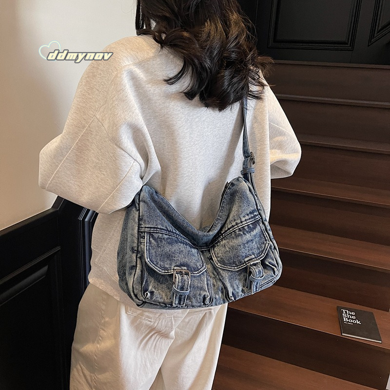 Casual Large Capacity Denim for Women 2025 Summer New Versatile Commuter Shoulder Crossbody Bag ddmynov ddmynov