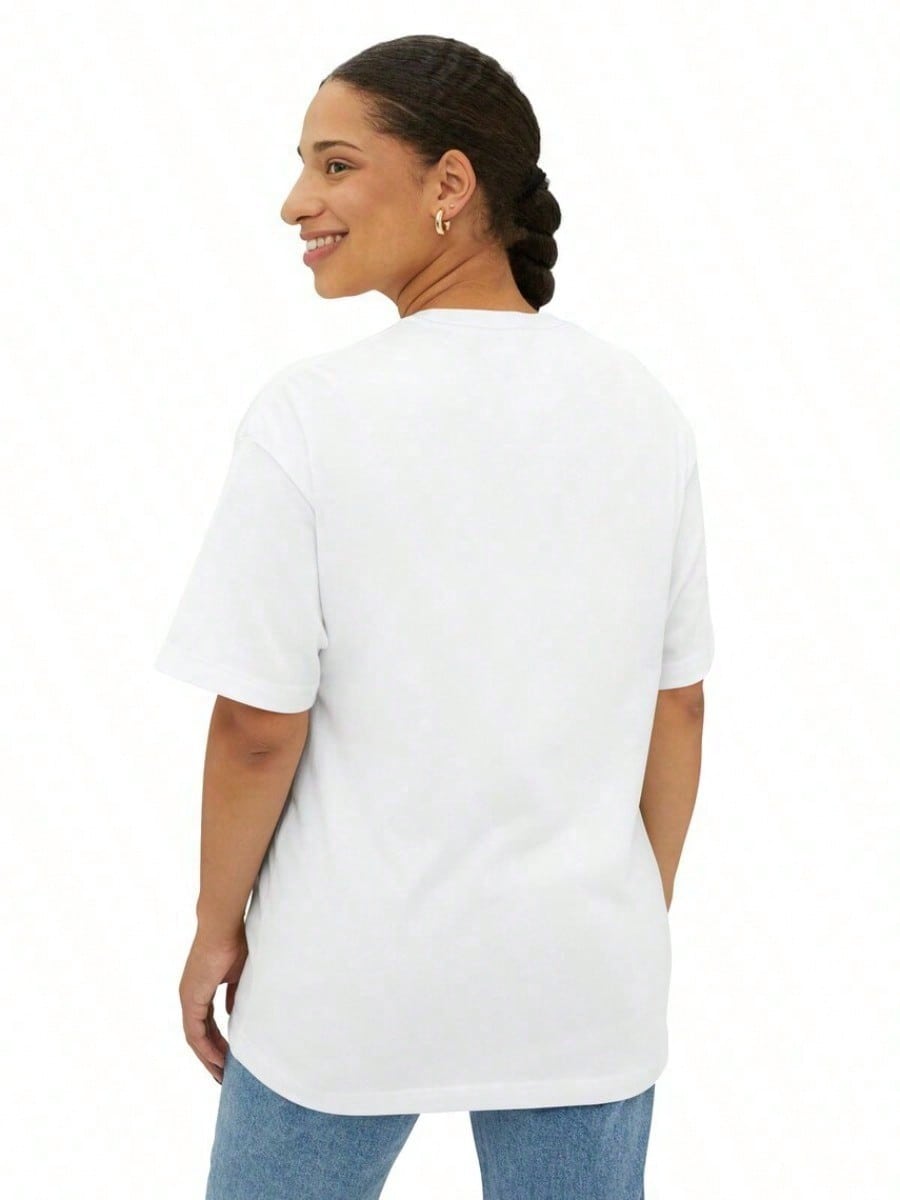 Retro Sausage T-shirt for Both Men and Women Classic Thick Cotton T-shirt with Printed Pattern Women's Casual Short-sleeved Top