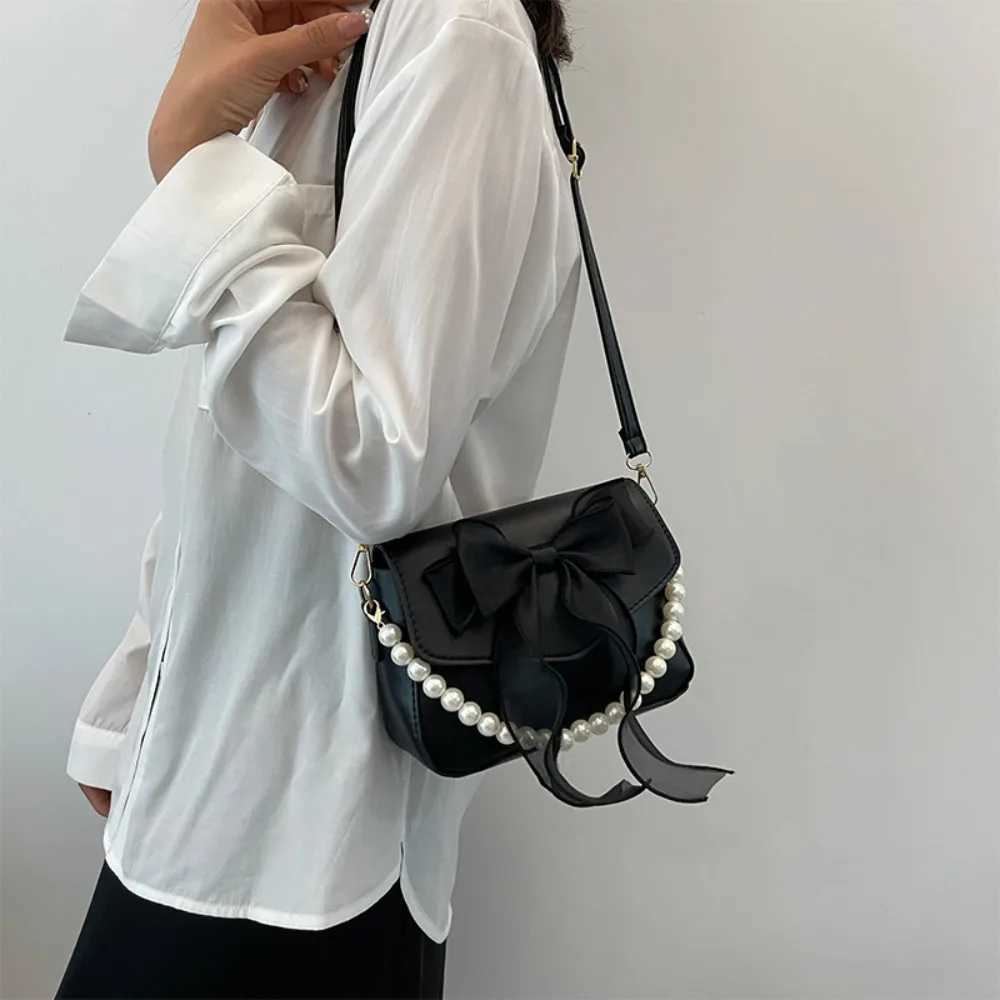 Black Ladies Shoulder Bag Korean Bow-Knot Fashion Top-Handle Bag Women Canvas Large Armpit Bag 2024 Designer New HandbagsXJ2520616