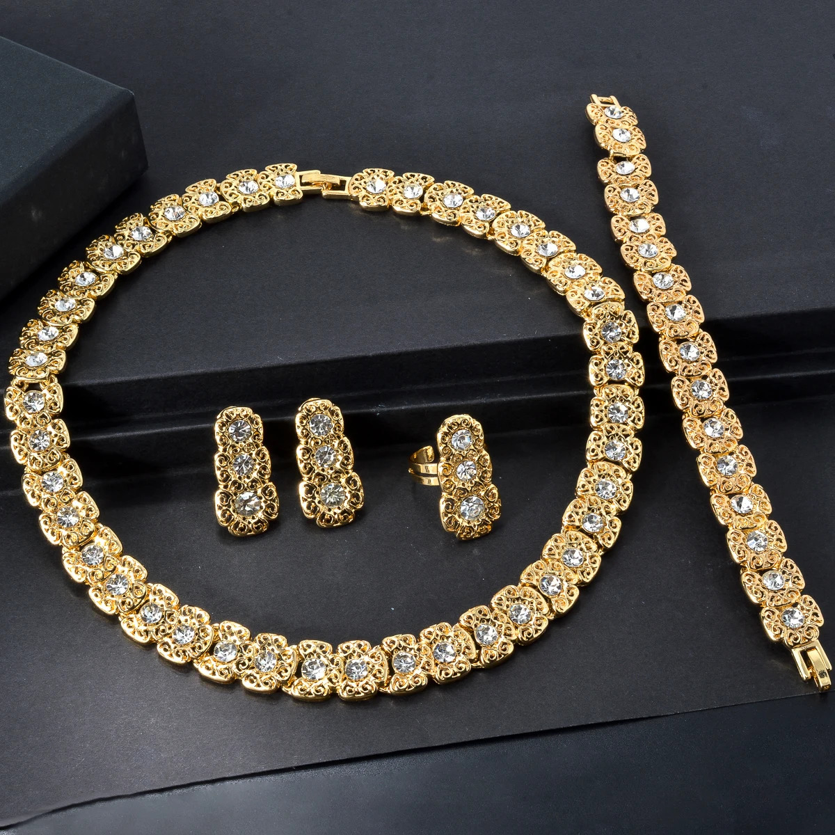 Quality Jewelry Set For Women Pearl Necklace Bracelet Ring Earring Trend Wedding Party Jewelry Set Mothers Day Gift 250609