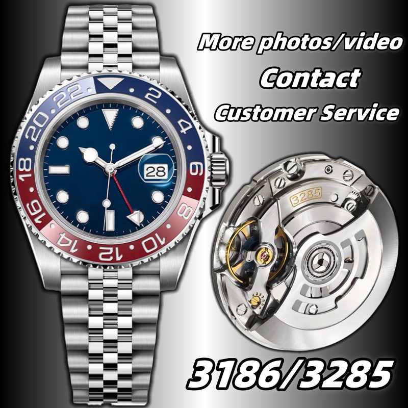 5A Clean Factory GMT V3 Mens Designer Watches Super Clone 3186/3285 Movement Automatic Mechanical Watch 72 hour power reserve Waterproof FedEX box333