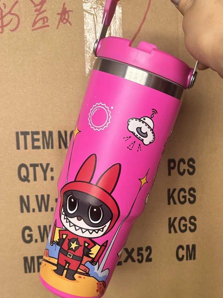 30oz Labubu Monster 304 Stainless Steel Car Cup Ice Bully Cup Steel Insulated Water Bottle Thermal Coffee Vacuum Flask Girl Gift XJ250616