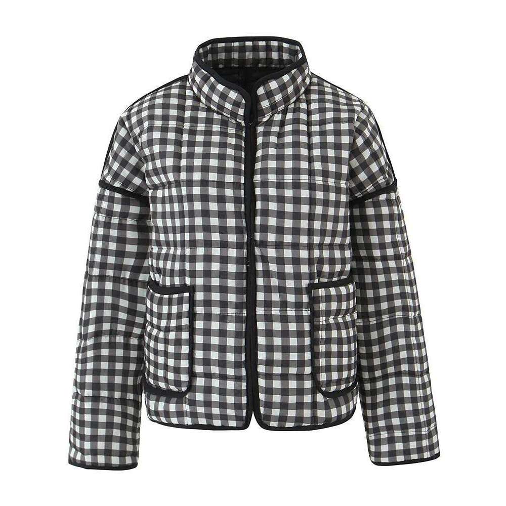 Gypsylady Plaid Retro Padded Jacket Loose O-neck Autumn Pocket Long Sleeve Green Women Ladies Streetwear Jackets Coat New