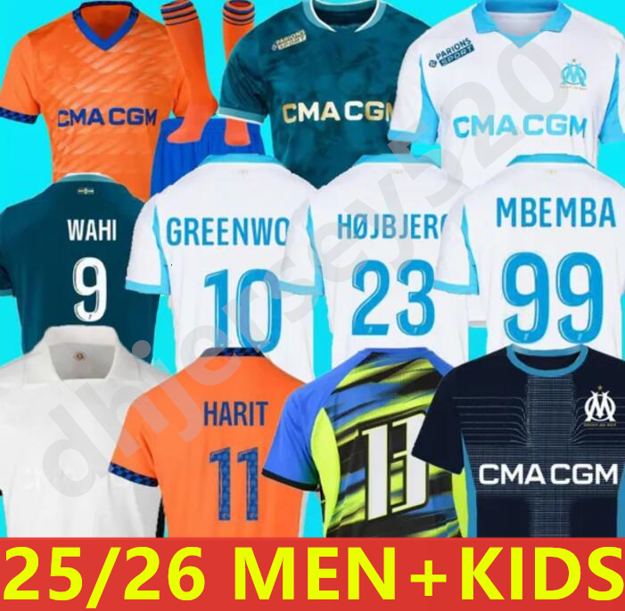 S-4XL 25 26 maillot de foot GREENWOOD marseilL e jersey soccer 125th Anniversary 4th WAHI OUNAHI harit 2025 2026 OM man KIDS football shirt hommes enfants NDIAYE
