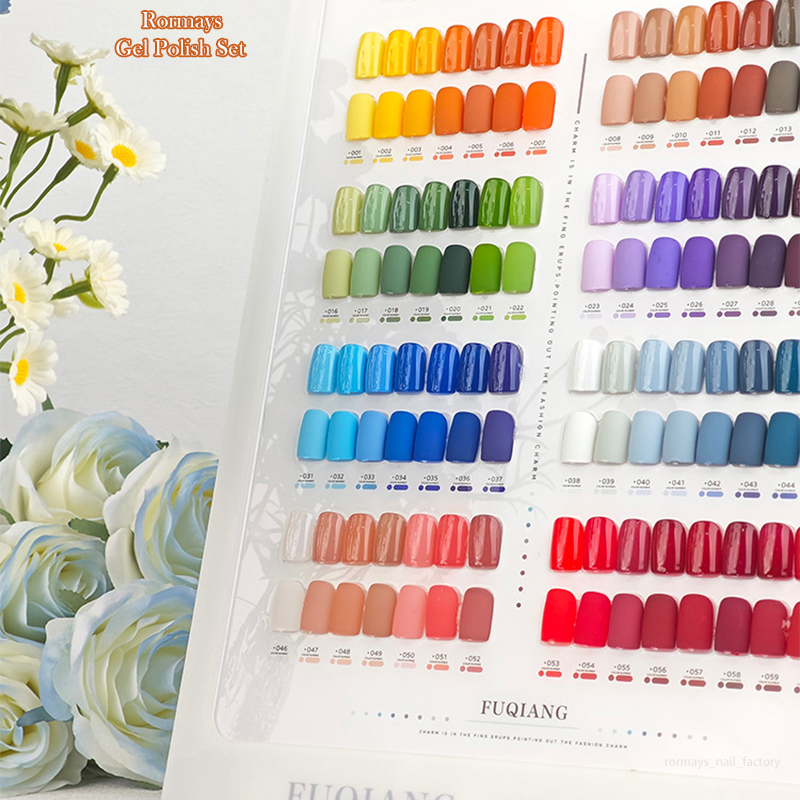 Rormays summer color gel polishing 60PCS mixed varnish semi permanent color solid color UV immersion primer nail salon rainbow wholesale factory nail