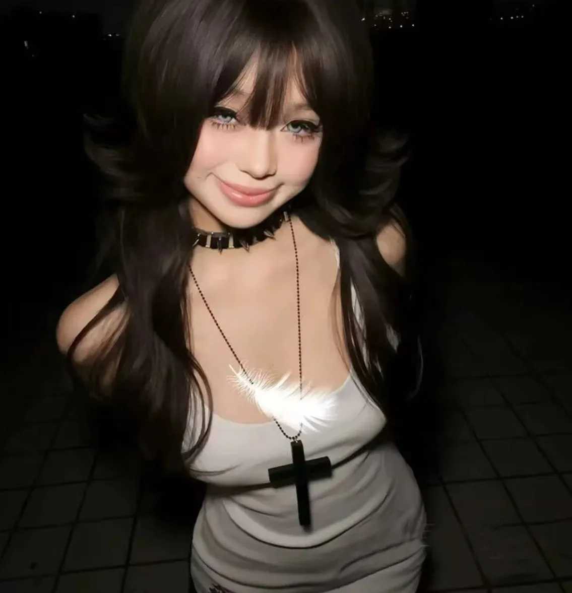 Personty Punk Train Cool Gothic Wood Cross Pendant Necklace for Women Men Vintage Hip Hop Y2k Necklace Party Jewelry Gift W250616