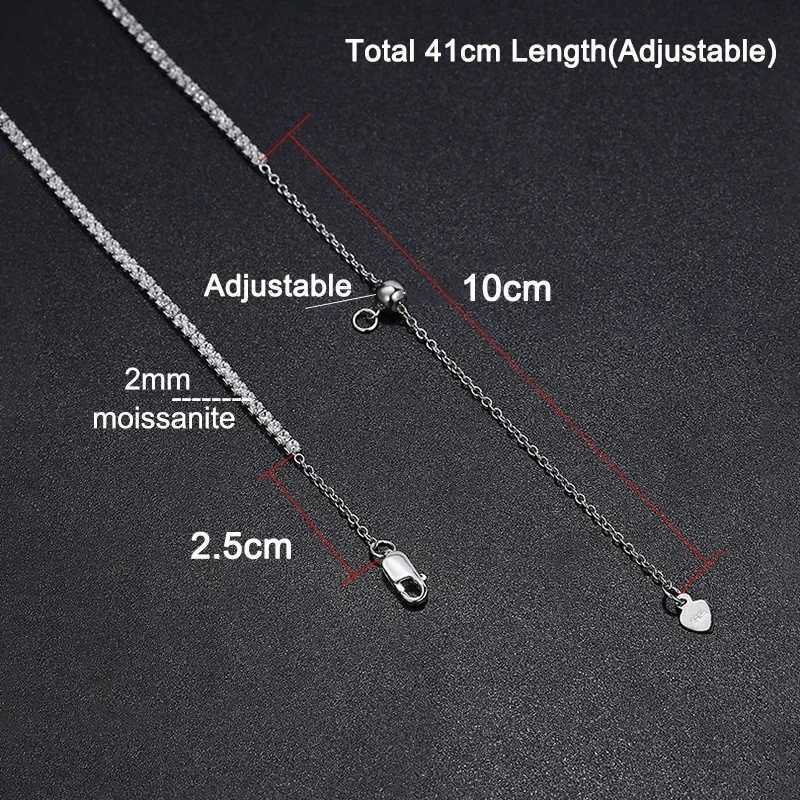 2mm Moissanite Tennis Necklace For Women S925 Silver Plated 18K Gold Sparkling Rhinestone Choker Chain Wedding Jewelry Adjustable W250616