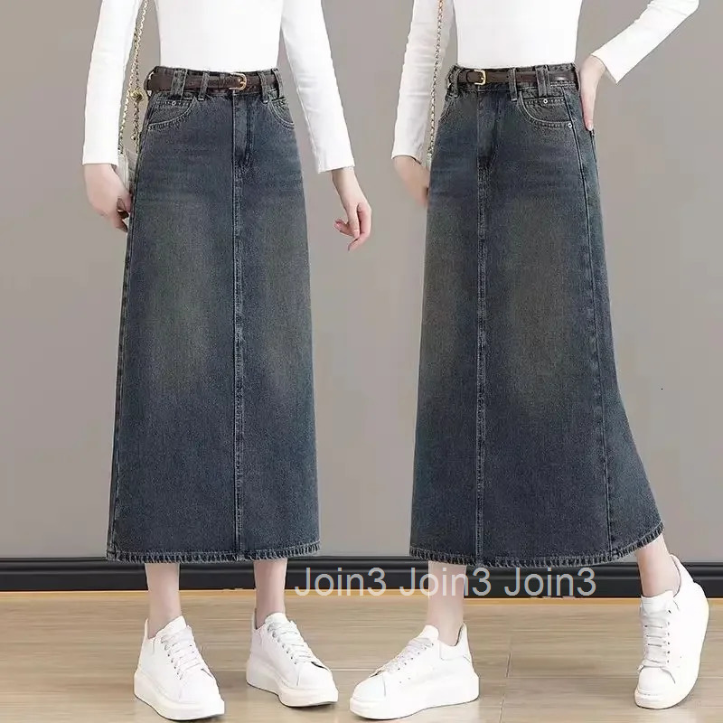 High Waist Wrap Maxi Tight Woman Denim Skirt with Slit Jeans Skirts for Women Long Cheap A Line Clothing Sales Y2k Vintage Trend