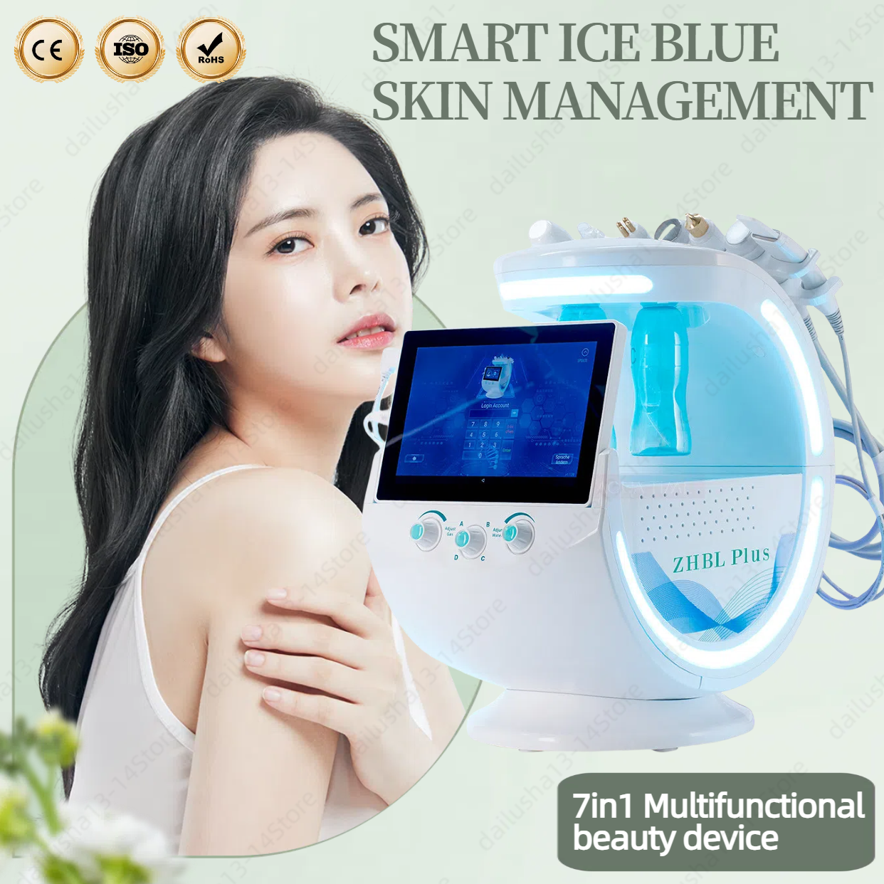 7 In 1 Water Oxygen Bubble Jet Peel Beauty Skin Multifunction Facial Care Machine Peeling Anti Aging Skin Analysis Devices