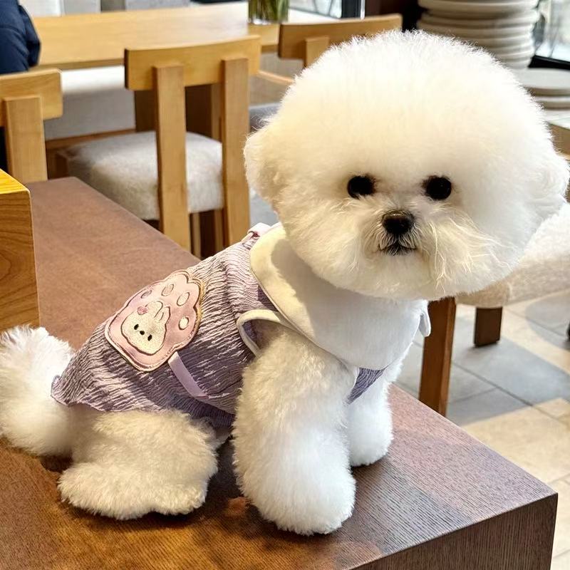 T480Summer thin Teddy Bichon Pomeranian Yorkshire Poodle small dog cat pet traction dog clothes