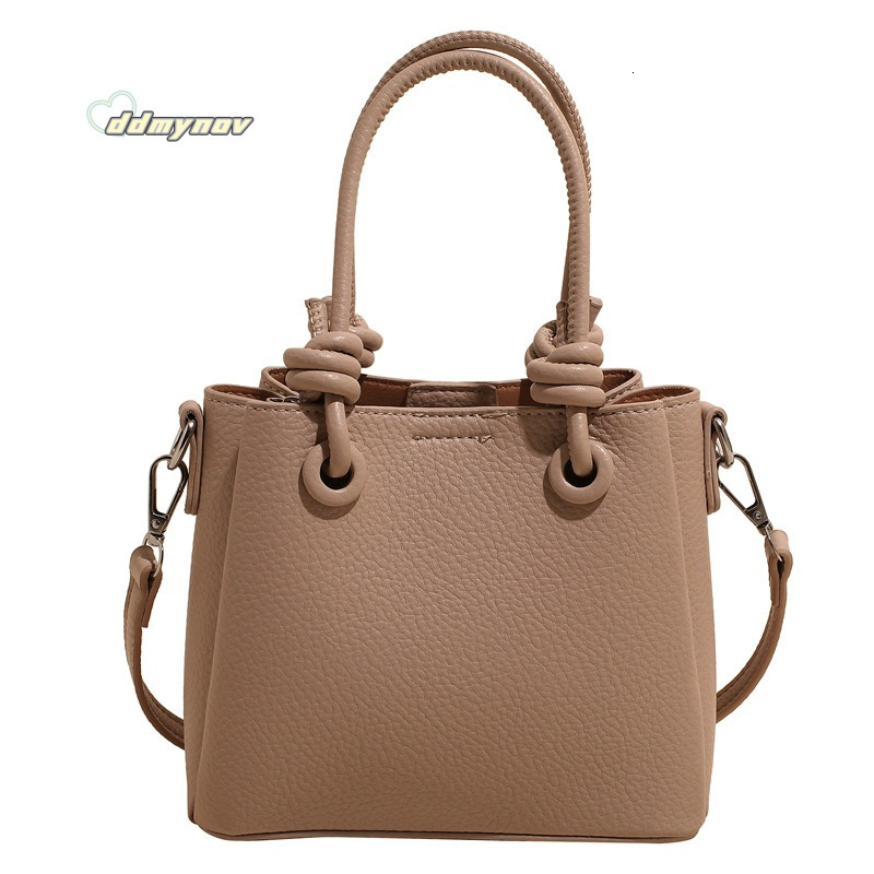 Bucket for Women 2025 Spring New Niche Lychee Handbag Simple Texture Versatile Shoulder Crossbody Bag Trendy ddmynov ddmynov