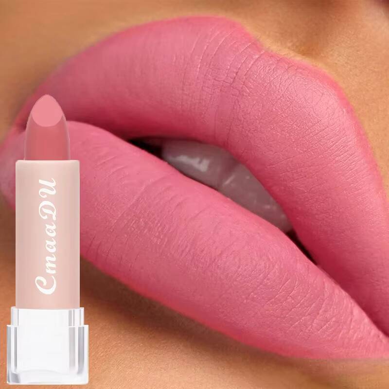 Nude Pink Velvet Milk Silky Texture Lips Stick Lasting Waterproof Matte Lipsticks Sexy Red Lipstick Korean Makeup happy