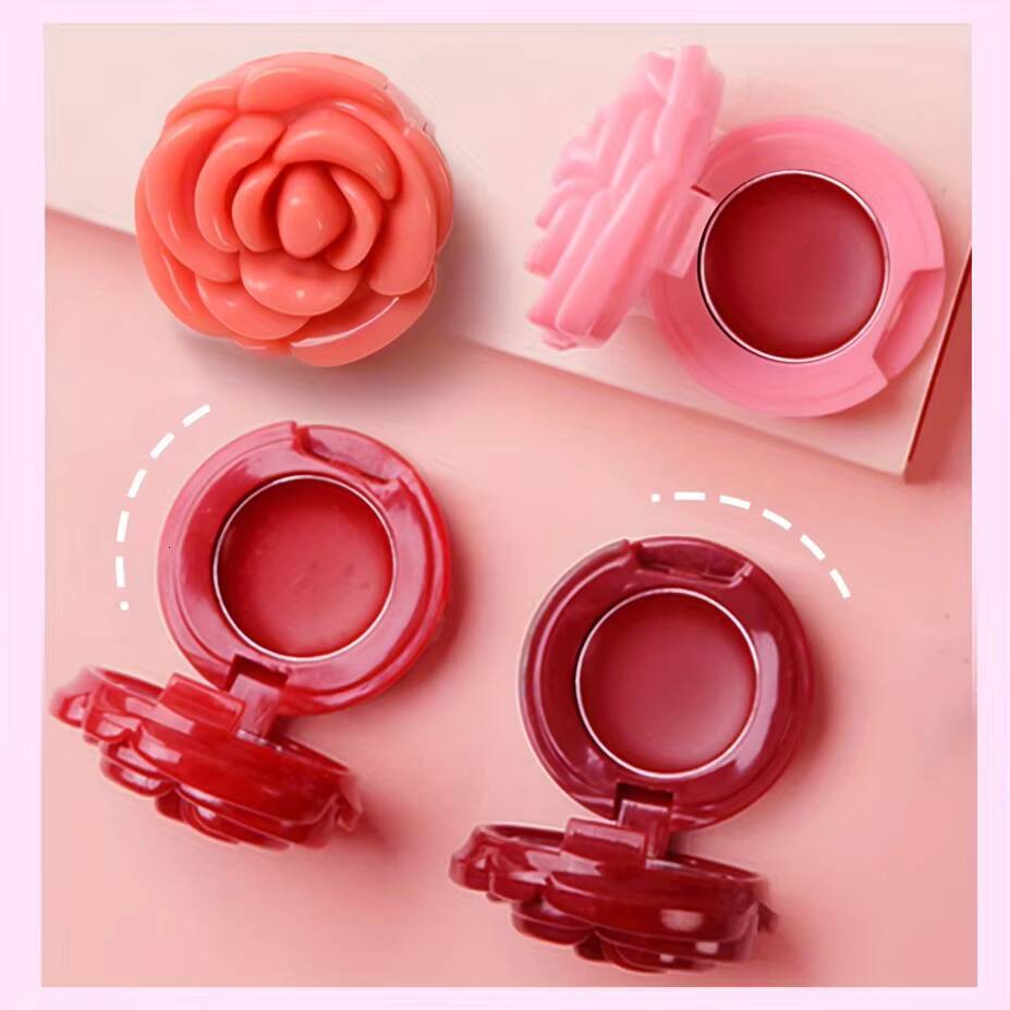 Creative Rose-Shaped Lipstick, Velvet Mousse Lip Clay Long-Lasting Lightweight Matte Makeup Effect for All Skin Types happy