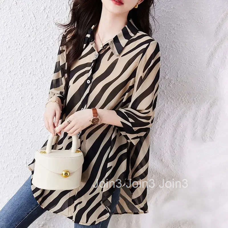 Shirts Blouses for Women Chiffon Full Long Sleeve Summer Woman Top Sale of 2025 Novelties Elegant Chic Novelty Basic M Tunic S