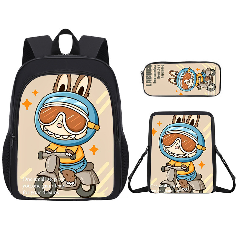 New Labubu Cartoon for Students, Cute Children's Double Shoulder Bag, Large Capacity Backpack