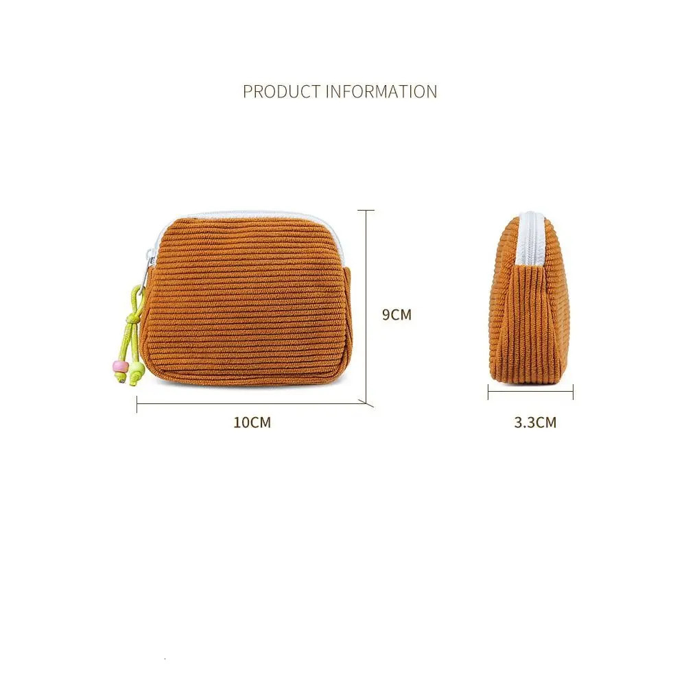 Fashion Women Small Cosmetic Bag Travel Mini Sanitary Napkins Organizer Portable Corduroy Coin Purse Small Wallet Coin Purses 250614