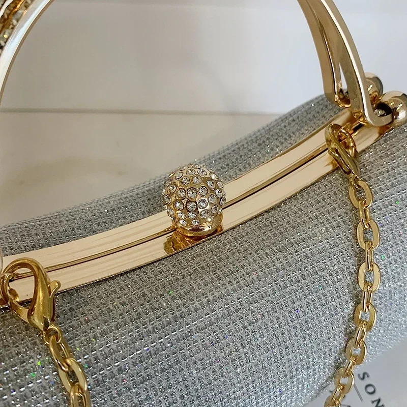 Rhinestone Evening Clutch Purse Sequin Bag Elegant Woman Sparkling Handbag Formal with Chain Wedding Party Crossbody 250614