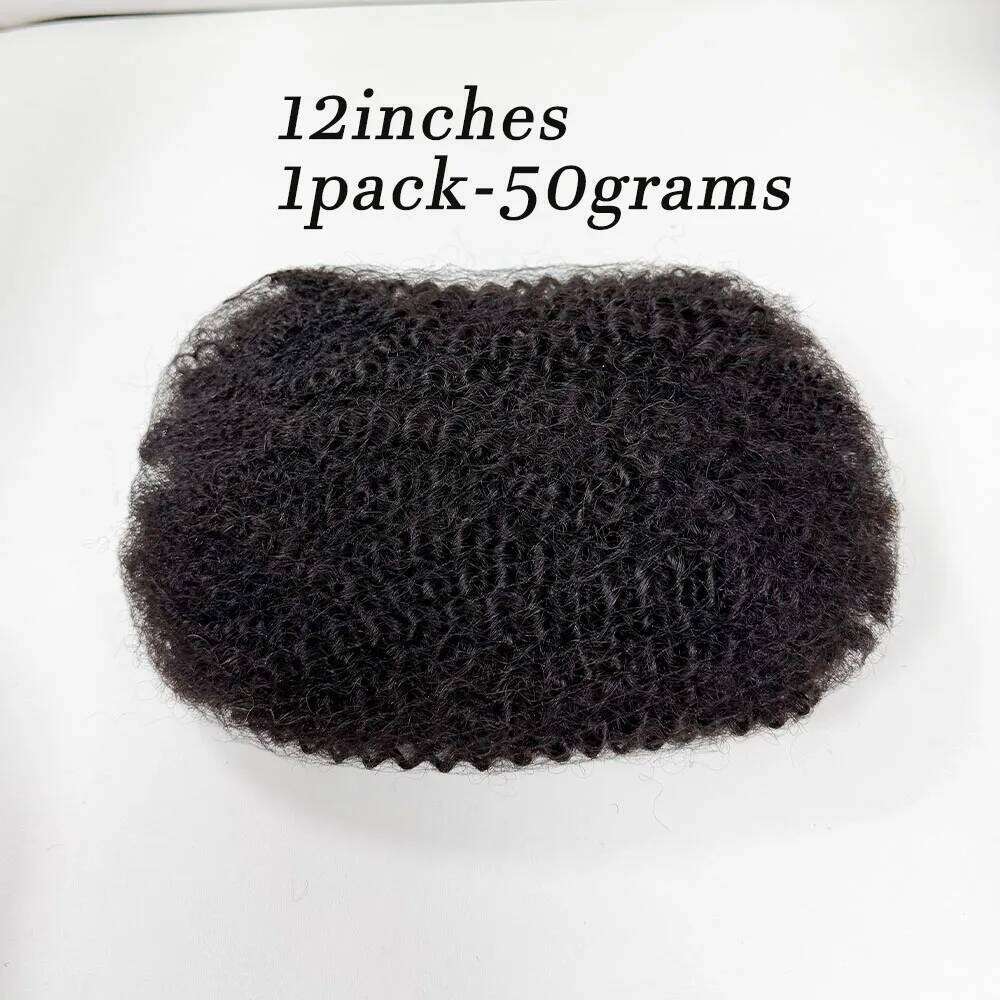 Afro Kinky Curly 1Pc/50g No Weft Brazilian Human Hair Remy Bulk Braiding Extensions NaturalHair for Dreadlocks Braids